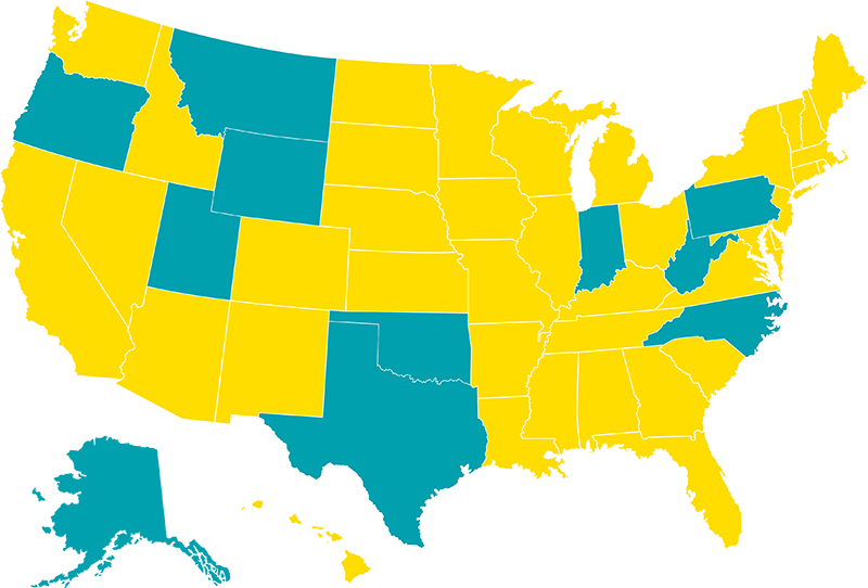 Map of Sun Cruiser availability in the United States