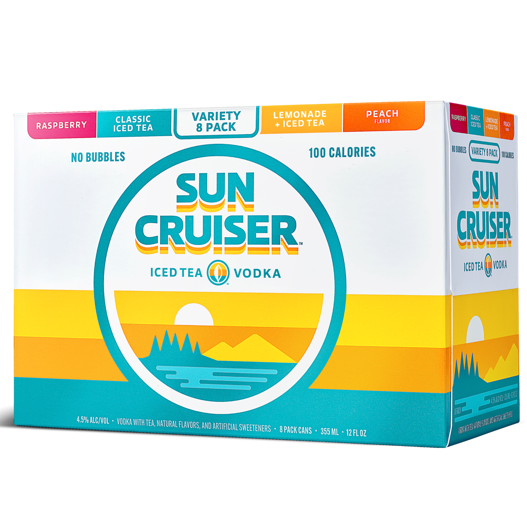 Sun Cruiser Variety Pack with Raspberry, Classic Iced Tea, Lemonade Iced Tea and Peach